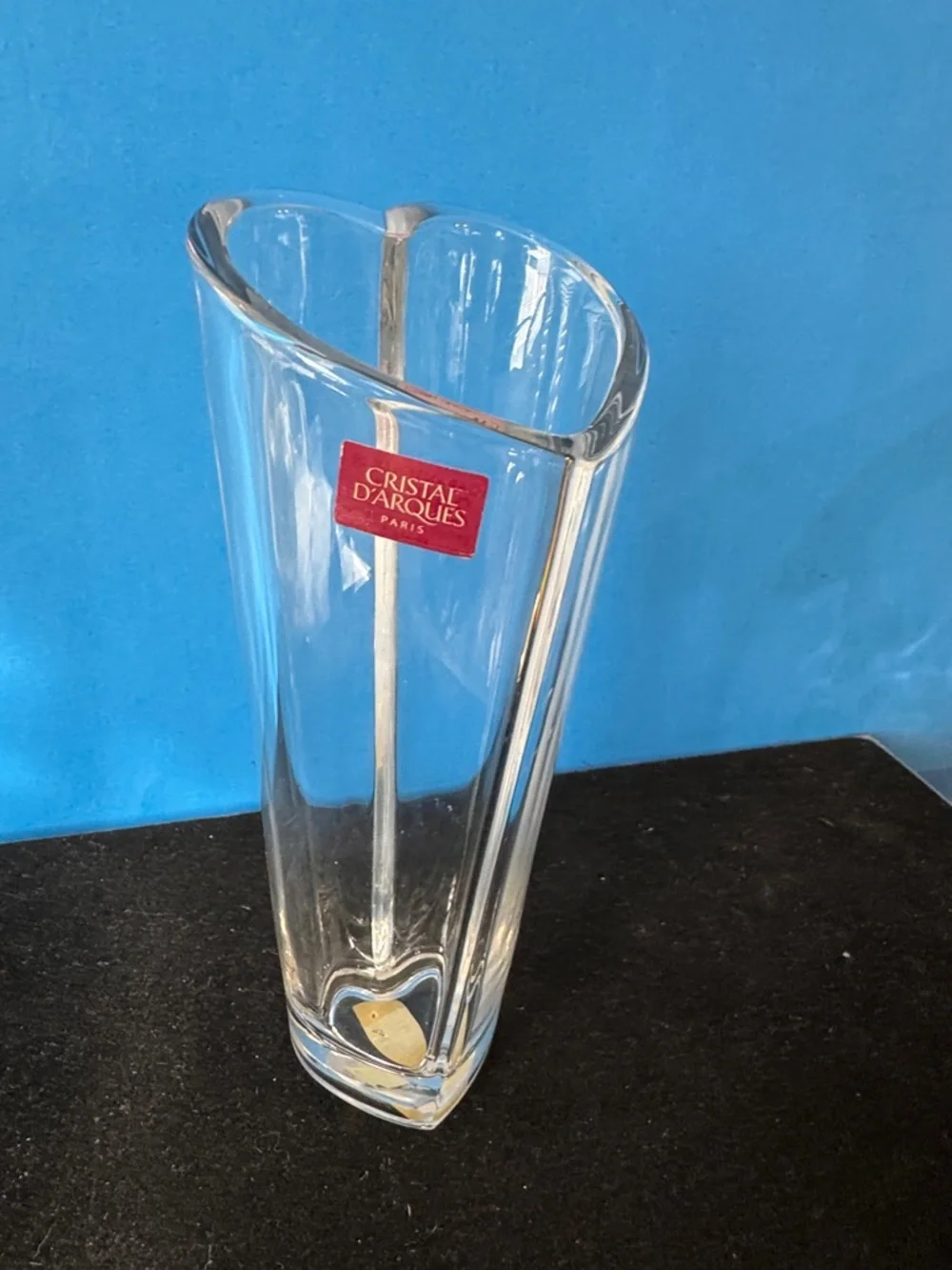 Cristal d'Arques Clear heart shape Glass Vase made in France